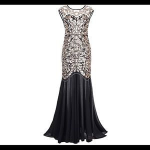 Dresses - 20’s Beaded Sequin Maxi Gatsby Flapper Dress Dresses - 20’s Beaded Sequin Maxi Gatsby Flapper Dress
